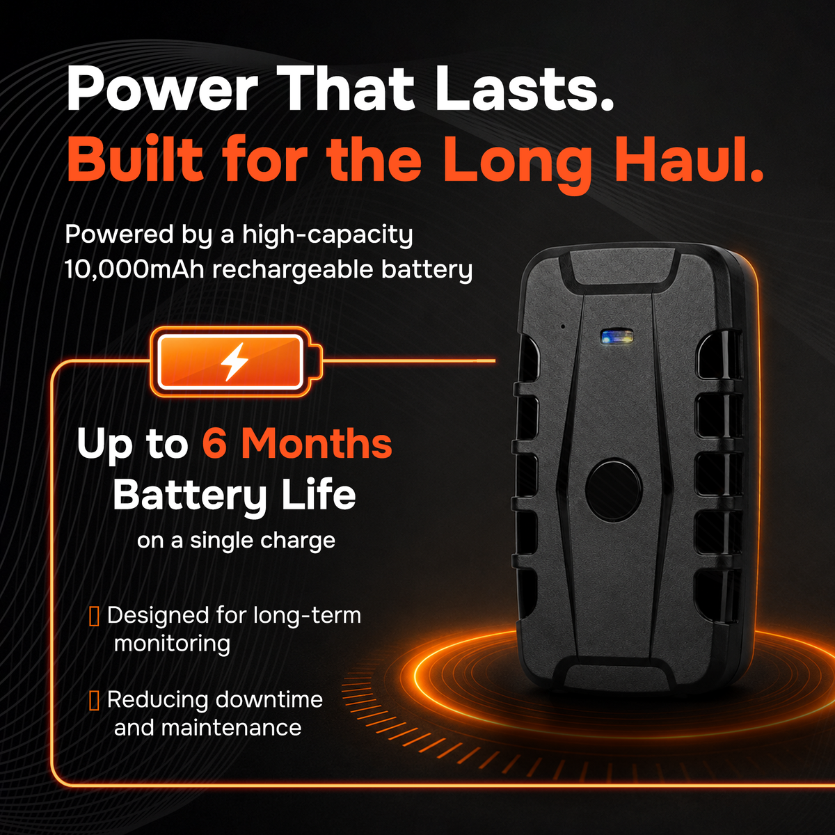 6-Months Battery Magnetic GPS Tracker for Vehicles – No Monthly Fees, 4G LTE | Moto Watchdog MW-10000 Gen 2