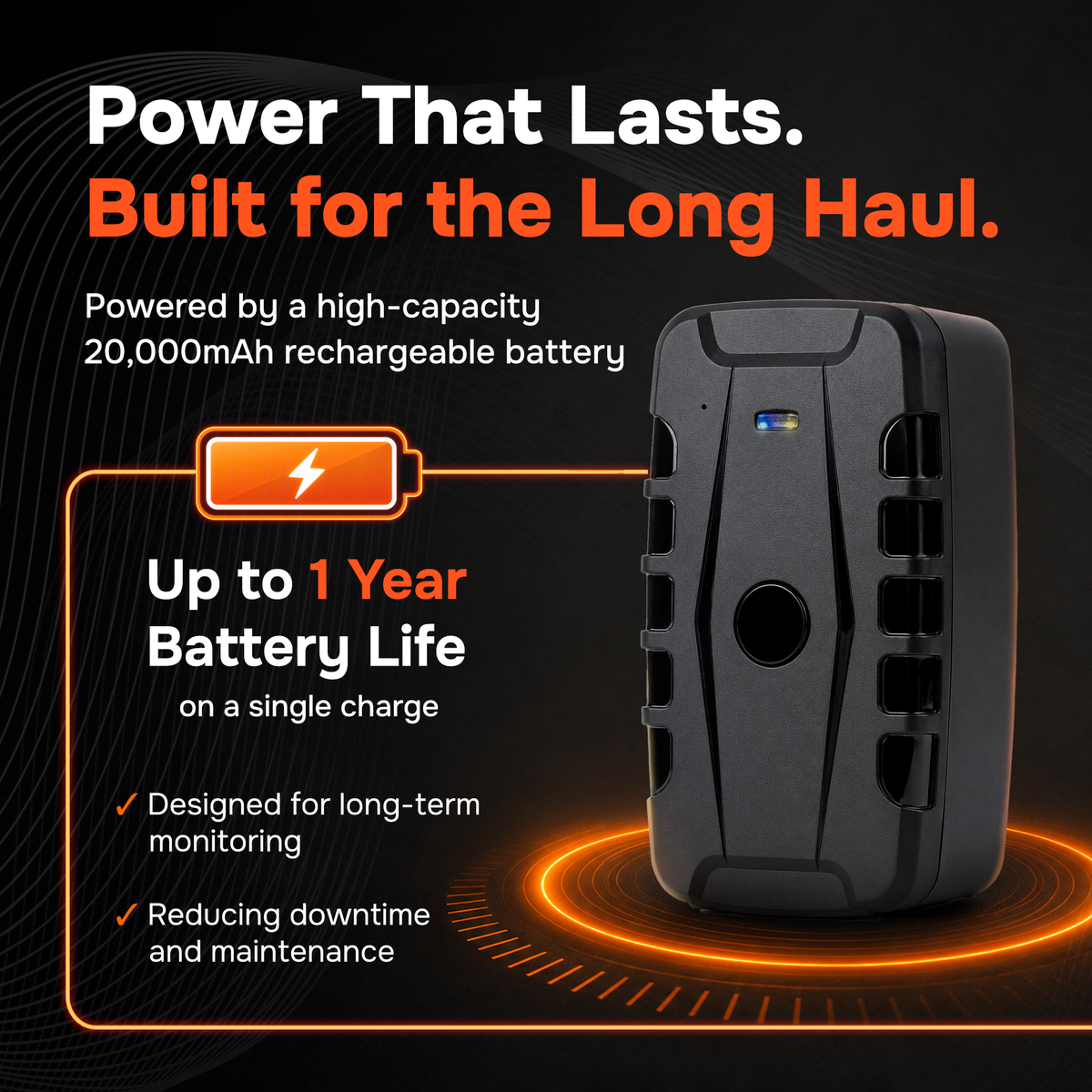 1-Year Rechargeable Battery Magnetic GPS Tracker for Vehicles – No Monthly Fees, 4G LTE | Moto Watchdog MW-20000 Gen 2