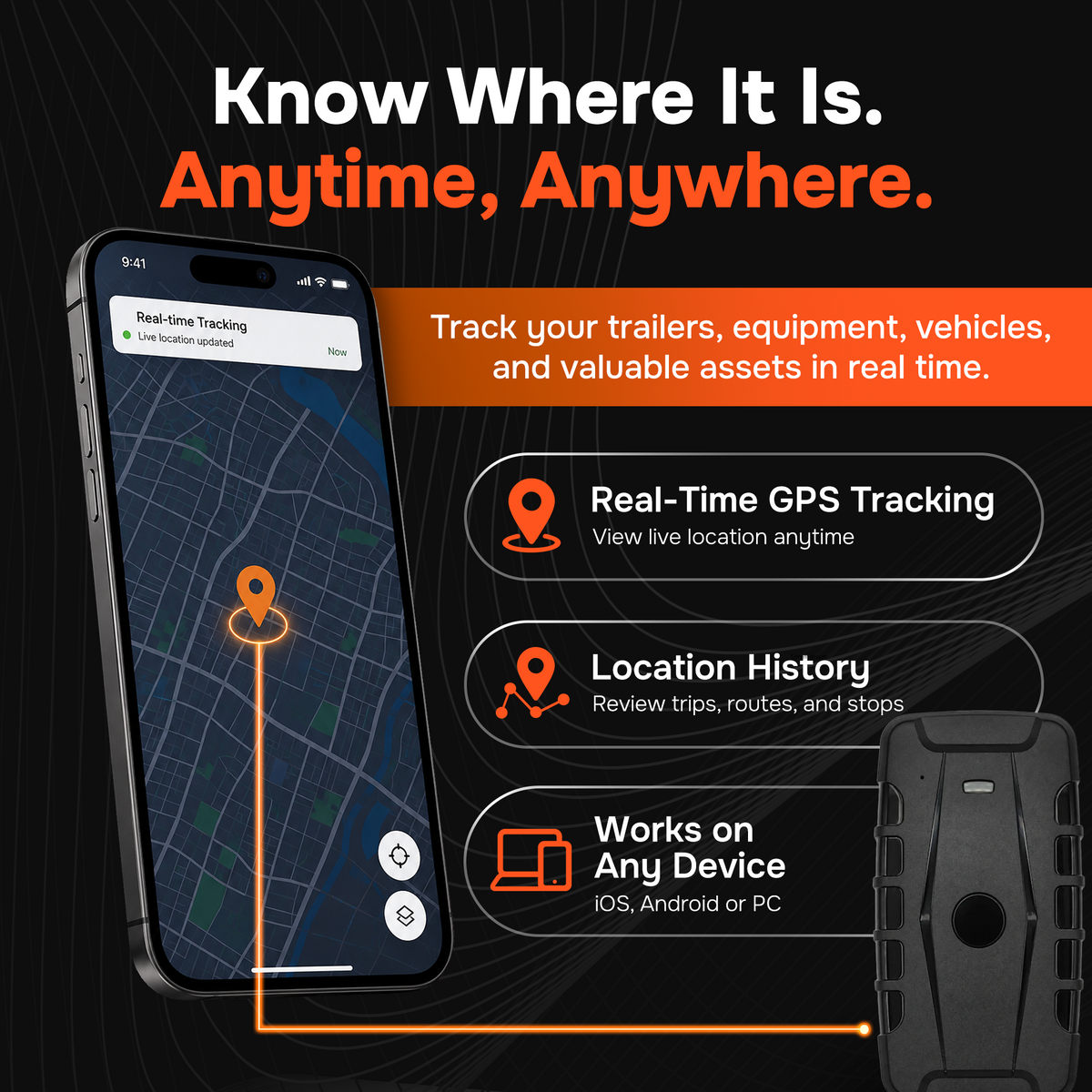 6-Months Battery Magnetic GPS Tracker for Vehicles – No Monthly Fees, 4G LTE | Moto Watchdog MW-10000 Gen 2