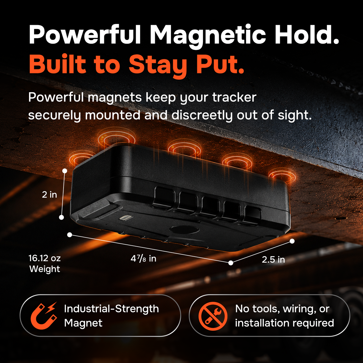 1-Year Rechargeable Battery Magnetic GPS Tracker for Vehicles – No Monthly Fees, 4G LTE | Moto Watchdog MW-20000 Gen 2