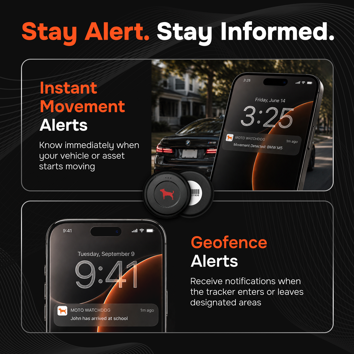 1-Month Battery Magnetic GPS Tracker for Vehicles – No Monthly Fees, 4G LTE | Moto Watchdog MW-1700