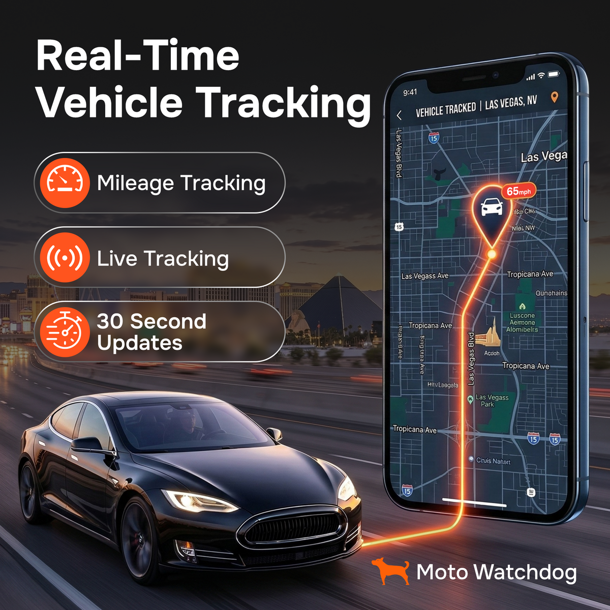 GPS Tracker for Vehicles - No Subscription, OBD Plug-In, 4G LTE | Moto Watchdog
