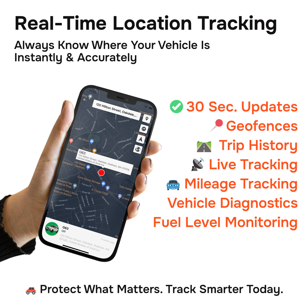 GPS Tracker for Vehicles - No Subscription OBD Plug-In, 4G LTE | Moto Watchdog OBD+