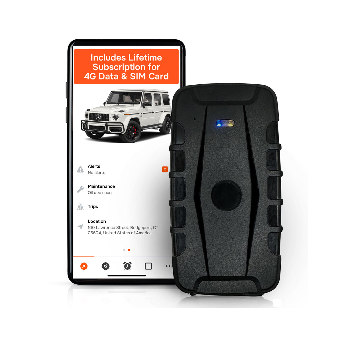 Magnetic GPS Tracker for Vehicles - No Subscription, Long Battery, 4G LTE | Moto Watchdog MW-20000