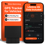 GPS Tracker for Vehicles - No Subscription, OBD Plug-In, 4G LTE | Moto Watchdog
